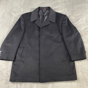 Pronto‎ Moda Men's Black Wool Cashmere Blend Overcoat Hand Tailored Italy